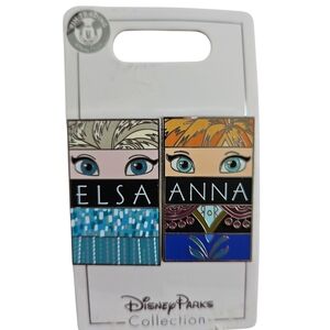 Disney Parks Collection Elsa and Anna Pin Set - Blue and Orange